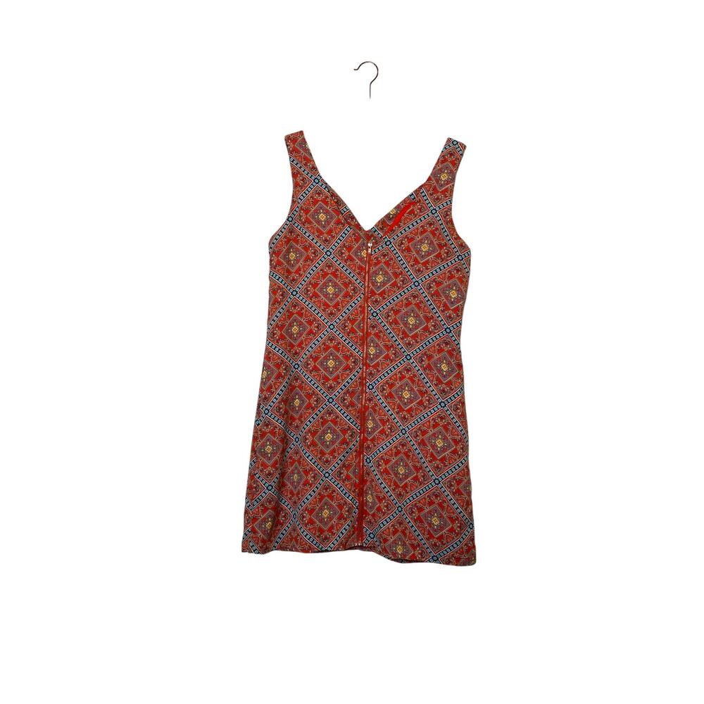 Dina Be mini dress Turquoise Orange size small v neck sleeveless - Picture 5 of 10
